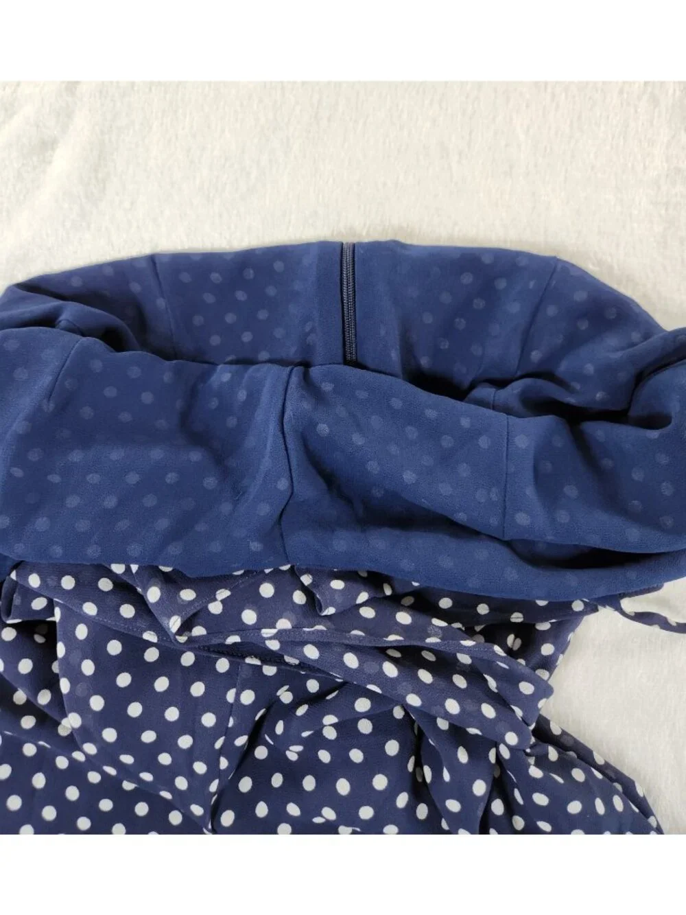Michael Kors Jumpsuit Blue and White Polka Dot Tie Belt Spaghetti Strap - SZ S